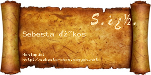 Sebesta Ákos névjegykártya
